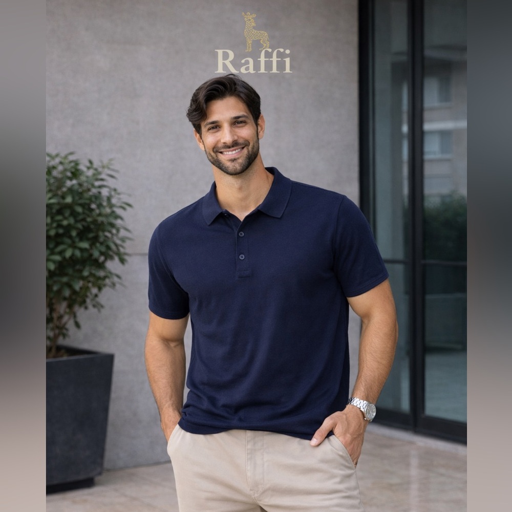 Raffi Men's Deep Blue Polo Shirt. B45